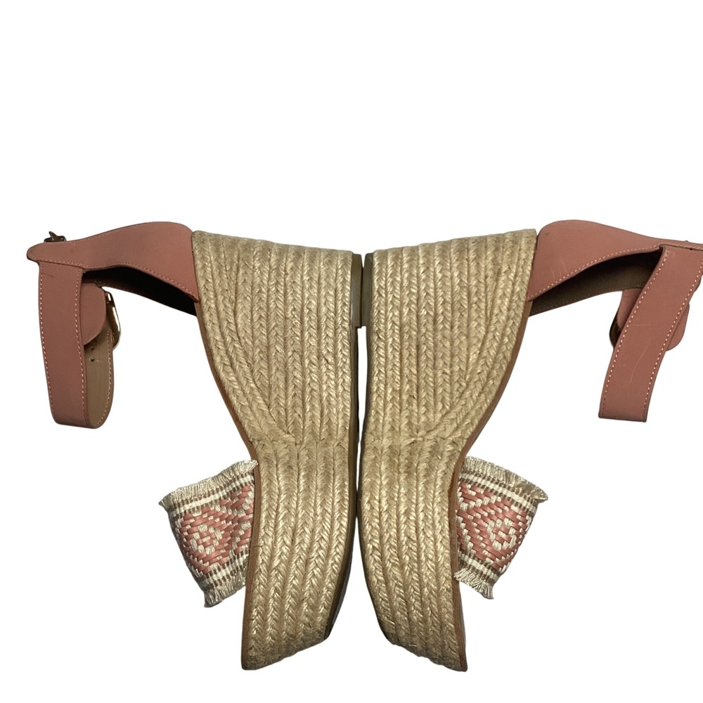 Tommy Hilfiger Espadrille Wedge Sandals Women Size 7.5M Pink Boho Platform Heel - Picture 5 of 8